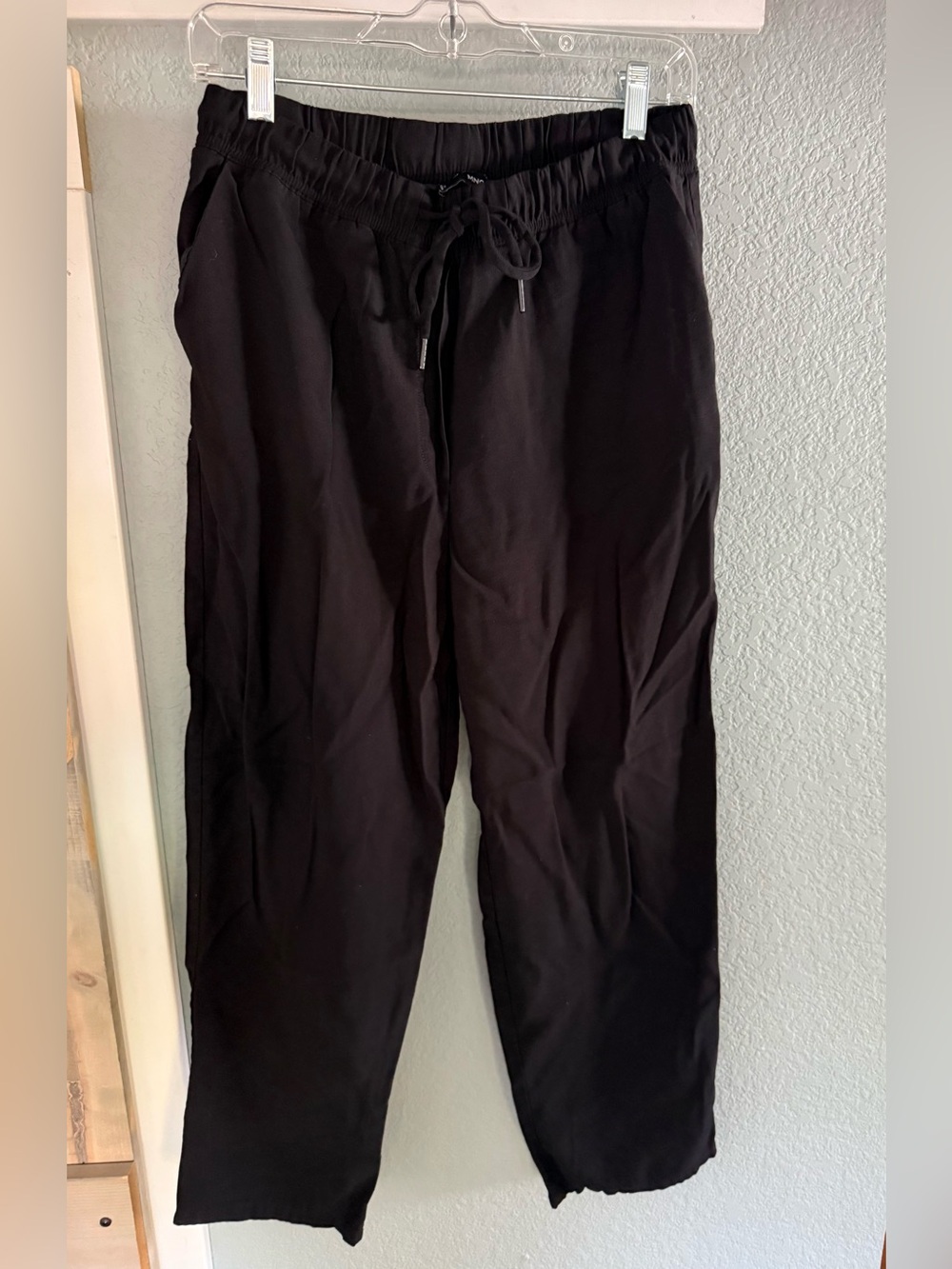 MNG Mango Black Drawstring Pull-On Pants Size M